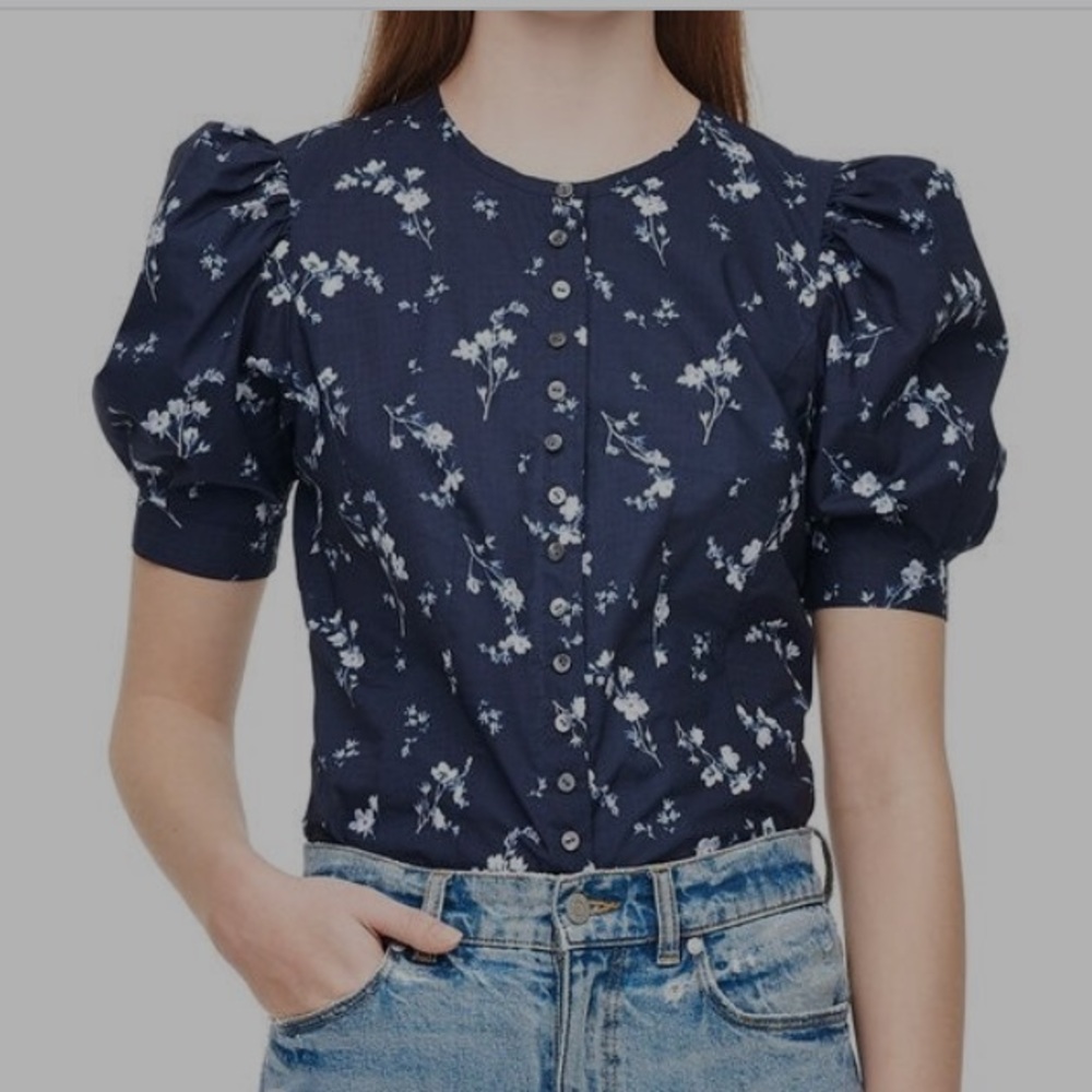 Rebecca Taylor Francine Floral Poplin Top